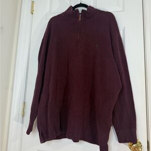 Ralph Lauren burgundy quarter zip Zip Sweater with Cozy Fit